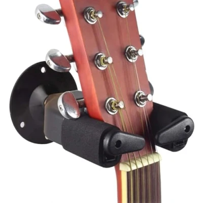 Image de Surplex Support Mural pour Guitare, Guitare Hanger avec verrouillage automatique de Sécurité, Auto Grip Système Serrure, All Guitares, Basse, Banjo, Violons, Mandolines, Ukelele (Noir)