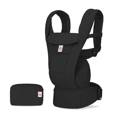 Image de Ergobaby Omni Deluxe porte bébé tout en un pour les nouveau nés dès la naissance jusqu&#039;à 20kg, ergonomique coton 4 positions, dorsal, de voyage, Onyx Black