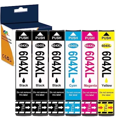 Image de OGOUGUAN 604XL Cartouche d&#039;encre Compatible Epson 604 XL pour XP 2200 2205 3200 3205 4200 4205 WF 2910 2930 2935 2950 (3x Noir, 1x Cyan, Magenta, Jaune)