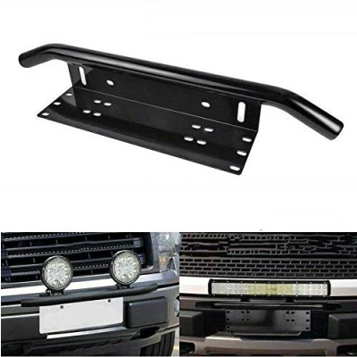 Image de Support De Montage Pare Buffle pour Plaque D&#039;Immatriculation et LED Barre Lumineuse Phare Travail Universelle VTT 4x4 Camion