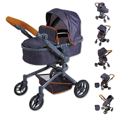Image de KNORRTOYS.COM Knorr Toys 90930 Poussette pour poupée Boonk Bleu foncé 59 x 42 80 cm