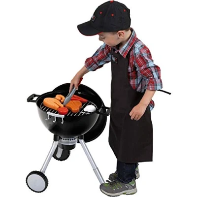 Image de Klein 9466 Barbecue Weber OT Premium Livré avec de nombreux accessoires dont un charbon sonore et lumineux Dimensions : 40 cm x 32 53 Dès 3 ans