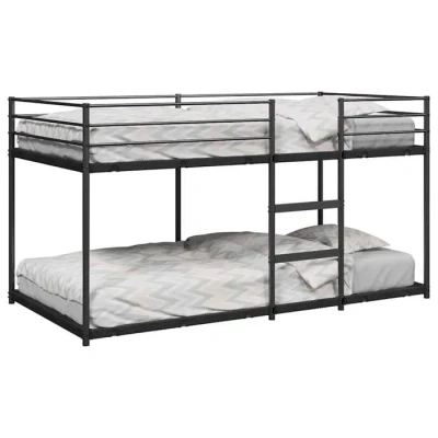 Image de VidaXL lit superposé sans matelas noir 100x190 cm acier, cadre de lit, sommier, meuble chambre à coucher, mezzanine, 4019878