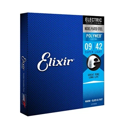 Image de Cordes Elixir® pour guitare électrique avec revêtement POLYWEB®, Super Light (.009 .042)