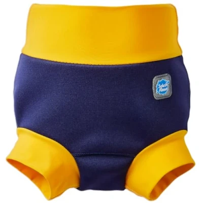 Image de Splash About Happy Nappy Couche de bain réutilisable, Bleu Marine &amp; Jaune, 0 3 mois