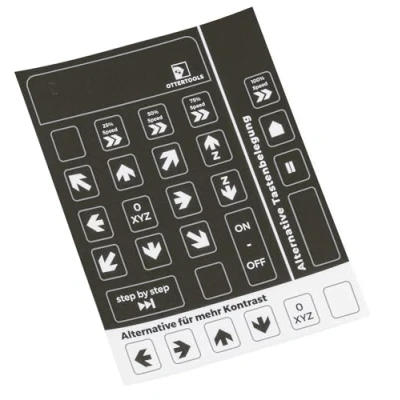 Image de Ottertools Autocollant clavier pour télécommande CNC, compatible avec Estlcam, Logitech &amp; LogiLink (noir/blanc)