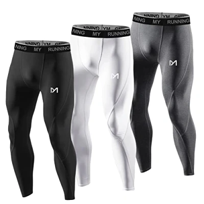 Image de MEETYOO Legging Homme, Sport Pantalons et Compression Collant Cool Dry Fitness Musculation Respirant Base Layer pour Running Jogging Cyclisme Course