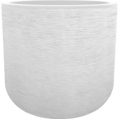 Image de EDA Pot de Fleurs Rond en Plastique Graphit Up Blanc cérusé Ø 40 cm