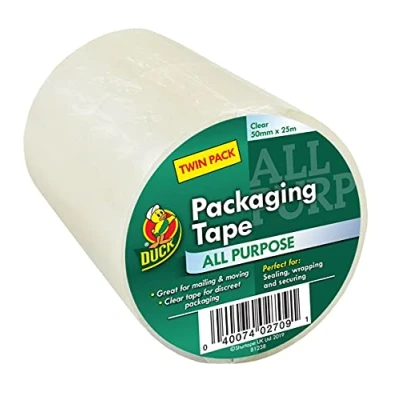 Image de Duck Lot de 2 rouleaux ruban adhésif transparent tout usage 50 mm x 25 m