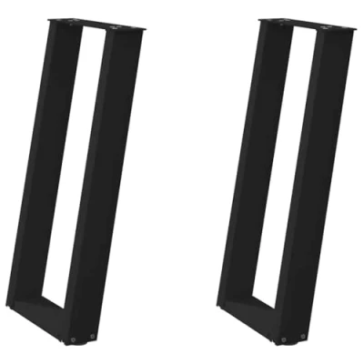 Image de vidaXL Pieds de table console forme U 2 pcs noir 28x(72 73) cm acier