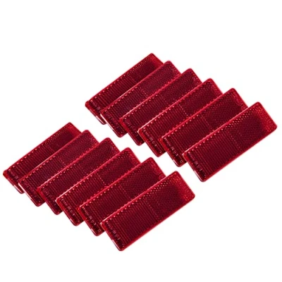 Image de Feuunly 12 Pièces Catadioptre Adhesif Rouge Rectangulaire, Remorque Rouge, Rectangulaire Catadioptres ​pour Camion Caravanes Machines Agricoles Bicyclette Tracteur(Rouge)