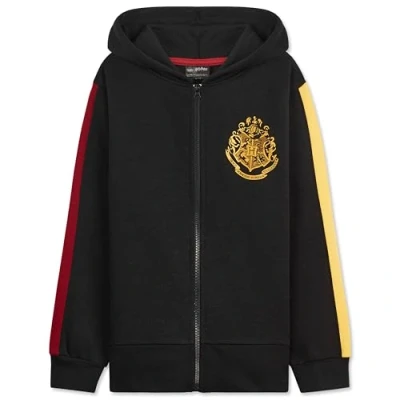 Image de Harry Potter Sweat à Capuche Zippé pour Filles, Doux et Confortable Cadeau Fille (Noir, 13 14 Ans)
