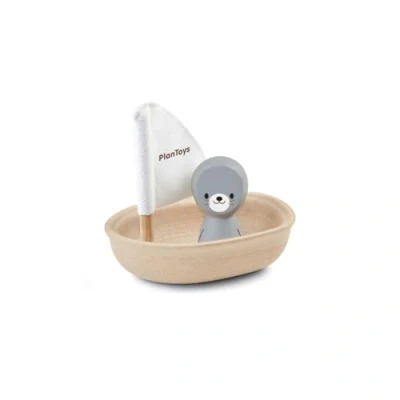 Image de Plan toys jouet bain voilier et phoque