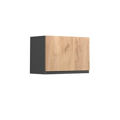 Image de Vicco elément Haut de Cuisine R Line, Chêne Force doré/Anthracite, 60 cm J Shape, Plat