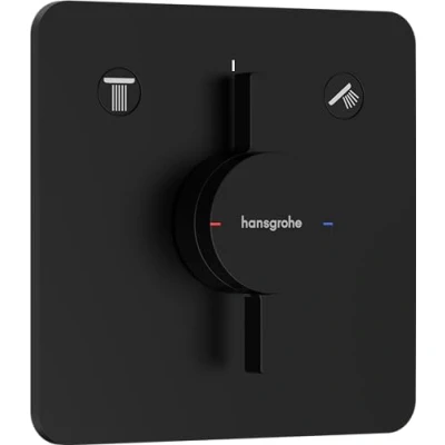 Image de hansgrohe DuoTurn Q Mitigeur de douche encastré, Robinet 2 sorties, monocommande pour iBox universal 2, Noir mat, 75414670