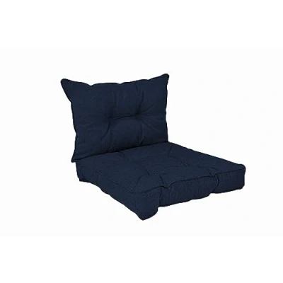 Image de POKAR Coussins de Jardin Extérieur Coussin Chaise Galette Chaise, 1 Lot 2 (1x d&#039;assise 60x60x10 cm + 1x Dossier 60x40x10 cm), Bleu Foncé