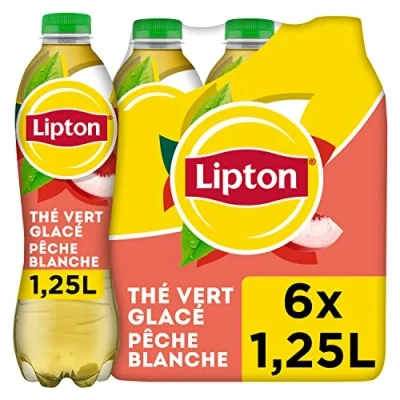 Image de Lipton Ice Tea Thé Vert Pêche Blanche 6 x 1,25L Pack