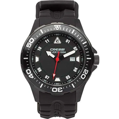 Image de Cressi Manta Coloroma Montre de plongée Mixte, Noir/Noir/Noir, Taille Unique