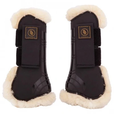 Image de BR Sangles pour bottes d&#039;équitation Snuggle imitation peau de mouton Full Noir