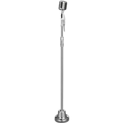 Image de Pyle Micro Microphone Rétro et Support Swing Dynamique Unidirectionnel Professionnel Vintage Classique avec Pied Réglable Câble XLR pour Utilisation sur Scène/Studio Argent