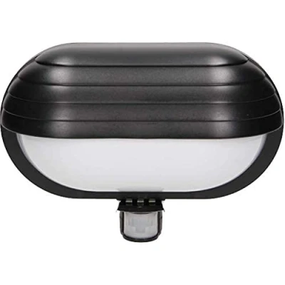 Image de Virone MUSAM E27 Luminaire Exterieur avec Detecteur Mouvement et Ecran 180 1x 60W IP44, Applique Murale (noir)