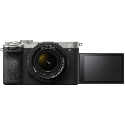 Image de Sony Alpha 7C II, Appareil Photo Plein Format Hybride Compact à Objectif Interchangeable en kit avec Le FE 28 60mm, Silver