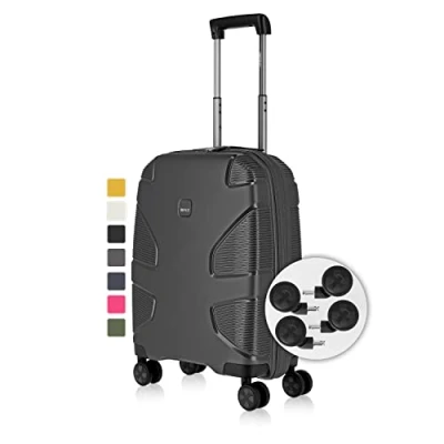 Image de IMPACKT Valise Rigide IP1 à 4 Roues en matériau recyclé avec roulettes clic interchangeables, Irongrey, 76 cm (Größe L), Casual