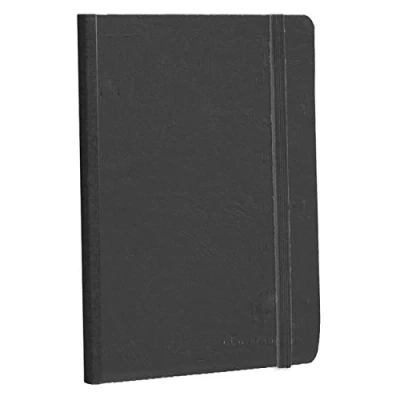 Image de Clairefontaine 795461C Collection Age Bag Un Carnet Cousu Dos Toilé Noir A5 14,8x21 cm 192 Pages Lignées Papier Blanc 90 g Couverture Carte Lustrée Grain Cuir