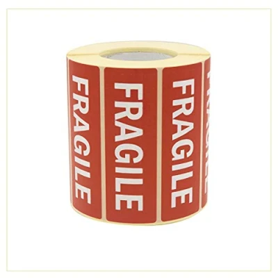 Image de Palucart fragile étiquette autocollante 1000 étiquettes avec inscription 90 x 30 blanc sur rouge manipuler soin handle with care