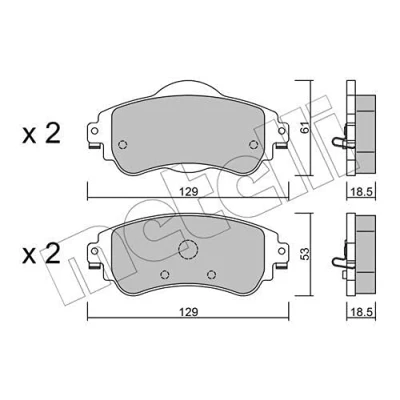 Image de METELLI 22 0949 0 Jeu de plaquettes frein contact signal d&#039;usure exclu CITROËN: C4 II 5 portes