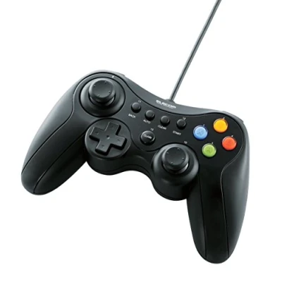 Image de Manette de jeu ELECOM Connexion USB Compatible Xbox 12 Bouton Fire Quest X Héros endormi et allié guidage Noir Xinput/DirectInput Vibration/Continu