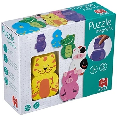 Image de Goula Puzzle magnétique interchangeable enfant en bois Dès 1 an 12 pièces Multicolore
