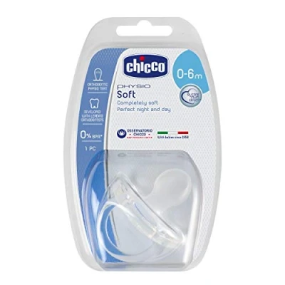 Image de Chicco Physio Soft Sucette en Silicone Vert/Violet 6 12 Mois