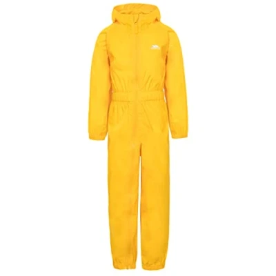 Image de Trespass Bouton Combinaison de Pluie imperméable avec Capuche Enfant, Jaune Soleil, 3 4 Ans