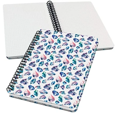 Image de SIGEL JN616 Jolie Carnet de notes à spirale, Fairy Gems, pointillés (réglure dot), 100 g/m², 16,2 x 21,5 cm, couverture rigide, 120 pages, rose, violet, bleu