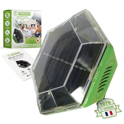 Image de ISOTRONIC Répulsif Solaire pour Oiseaux à Foudres et Ultrasons Contre Les Pigeons Mouettes Autres Animaux