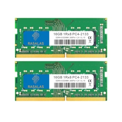 Image de RASALAS 32 Go (2 x 16 Go) DDR4 2133 MHz PC4 17000 Non ECC Unbuffered 1.2V CL15 1Rx8 2133P Sing 1 RAM pour ordinateur portable