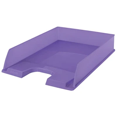 Image de Esselte Corbeille à Courrier A4 Empilable, Rangement pour Documents, Catalogues, Brochures &amp; Magazines, Maison / Bureau, Motif Texturé, Gamme Colour&#039;Breeze, Lavande, 628454