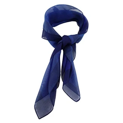 Image de TigerTie Foulard en mousseline fine pour femme uni Dimensions : 58 x cm, Bleu foncé royal, Nickituchgröße: ca. Länge Breite cm