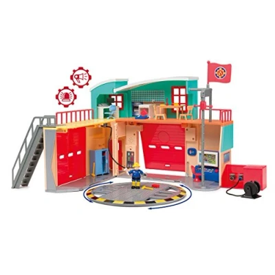 Image de Simba Sam le Pompier Caserne de Pompiers Pontypandy Sons et Lumières Figurine Articulée Incluse Nombreux Accessoires Dès 3 Ans 109258282002, Grise