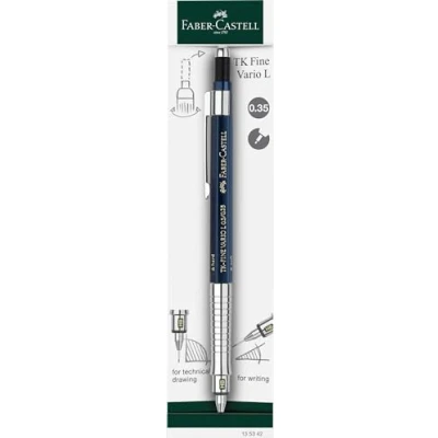 Image de Faber Castell 135342 Porte mines TK Fine Vario L 0.35 mm, Indigo, Mine avec mécanisme souple/rigide