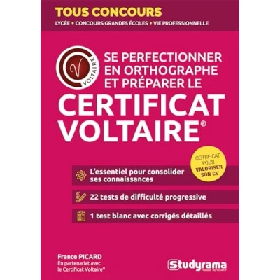 Image de Se perfectionner En orthographe et préparer le Certificat Voltaire®: partenariat avec Voltaire®