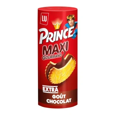 Image de Prince de LU Maxi Gourmand Biscuit avec Fourrage Chocolat Au Blé Complet Idéal pour le Goûter 250 g (L&#039;emballage peut varier)