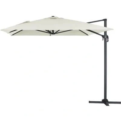 Image de Parasol JARDIN déporté Alu Sun 4 Rectangle 3 x m Ecru HABITAT ET Manuel Blanc