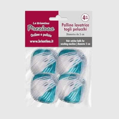 Image de La Briantina Lot de 4 balles en Velcro pour Machine à Laver Enlève Les Poils d&#039;animaux et pelucchi Ø 5 cm, lessive Propre sans résidus