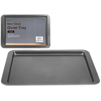 Image de Grande plaque de cuisson antiadhésive Gris foncé (38 x 26 cm) 1 pièce Poêle à four robuste pour des résultats rôtissage et parfaits