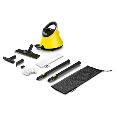 Image de Kärcher Nettoyeur Vapeur SC 2 Deluxe EasyFix, Surface : 75m², Réservoir 1 l, Pression 3,2 bar, Temps Préchauffage 6,5 min, Puissance 500 W, Set de Nettoyage Sol EasyFix &amp; 3 buses