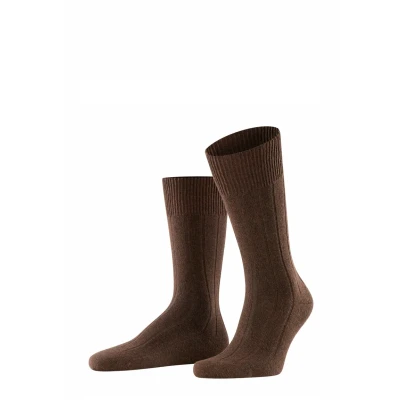 Image de FALKE Lhasa Rib M So Paire de Chaussettes en Cachemire uni, Marron (Brown 5930) Respectueux l&#039;environnement, 39 42 Hommes