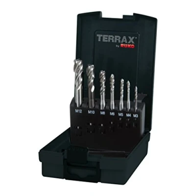 Image de TERRAX by Ruko A245058ETX Jeu de tarauds mécaniques M DIN 371/376 Forme C/35 RSP HSSE Co 5 dans coffret en plastique