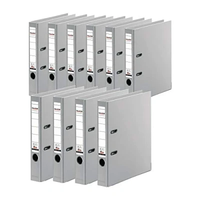 Image de Classeur original Falken Chromocolor de qualité supérieure. Fabriqué en Allemagne. Revêtement extérieur plastique. Paquet 10 10er Pack schmal gris